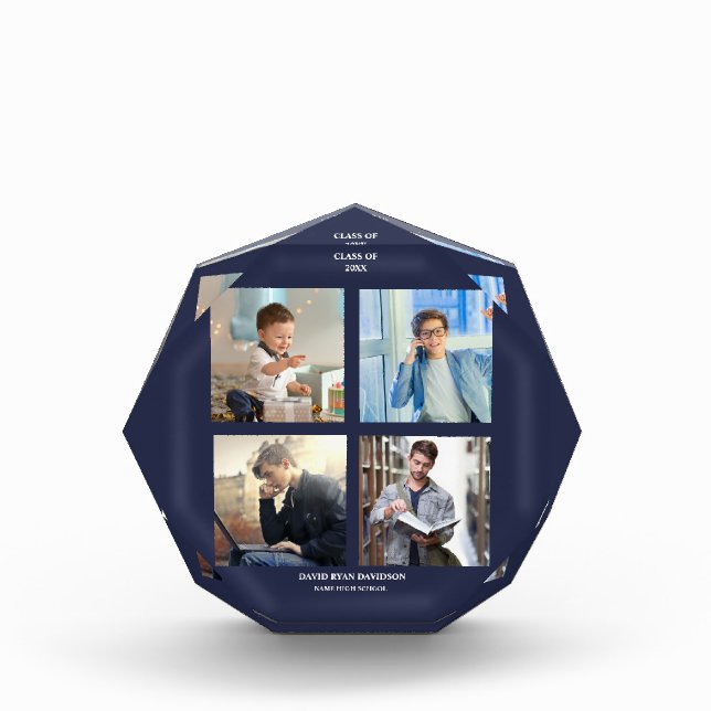 Elegante Foto Collage Graduation Party (Vorderseite)