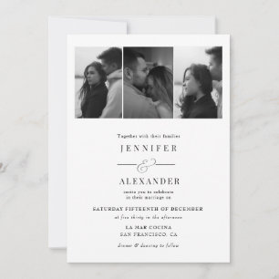 Elegante Foto-Collage-Hochzeit Einladung