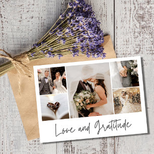 Elegante Foto-Collage Hochzeits-Dankeschön  Dankeskarte