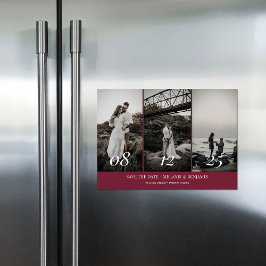 Elegante Foto Collage Rose Pink Speichern Sie die  Magneteinladung