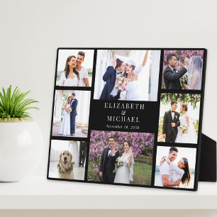 Elegante Foto-Collage Schwarze Hochzeit Fotoplatte