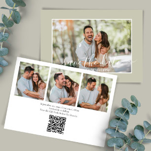 Elegante Foto Collage Wedding Save the Date Einladung