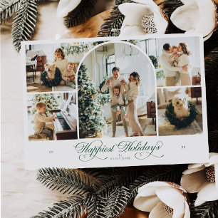 Elegante Foto-Collage-Weihnachtskarte Feiertagskarte