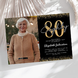 Elegante Foto-Einladung zum 80. Geburtstag Einladung