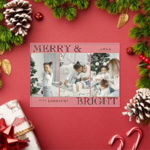 Elegante Foto   Frohe und strahlende Weihnachtskar Acryleinladungen