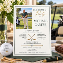 Elegante Foto-Golf-Ruhestandsfeier-Einladung