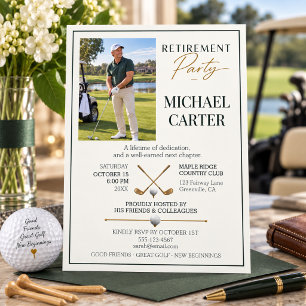 Elegante Foto-Golf-Ruhestandsfeier-Einladung Einladung