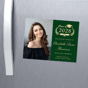 Elegante Foto Green Abschluss Magnetkarte