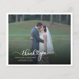 Elegante Foto-Hochzeit-Dankeskarten