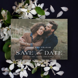 Elegante Foto-Hochzeit 'Save the Date' Magnetkarte