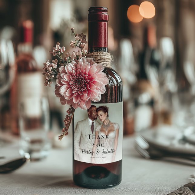 Elegante Foto-Hochzeit Weinetikett (Von Creator hochgeladen)