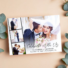 Elegante Foto-Hochzeitsempfang Einladung