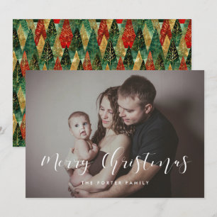 Elegante Foto-Karte für die Weihnachtsfamilie Feiertagskarte