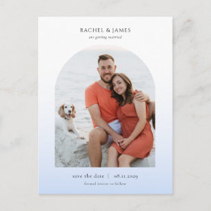 Elegante Foto Minimalistische Hochzeit - Termin vo Ankündigungspostkarte