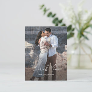 Elegante Foto Moderne Hochzeit Dankeskarte
