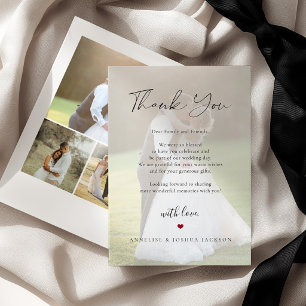 Elegante Foto-Overlay-Hochzeit Dankeskarte