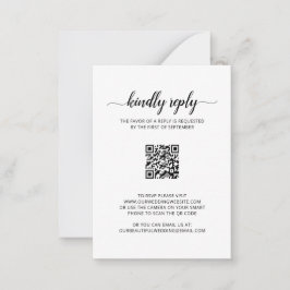 Elegante Foto QR Code Wedding Mini RSVP Karte