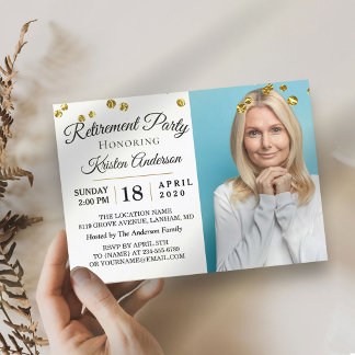 Elegante Foto Rentirement Party Einladung