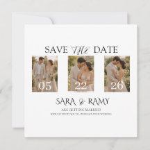 Elegante Foto-Save-the-Date-Hochzeits-Einladung