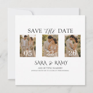 Elegante Foto-Save-the-Date-Hochzeits-Einladung