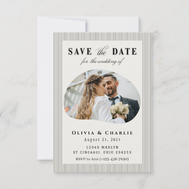 Elegante Foto-Save-the-Date-Karte Save The Date (Vorderseite)