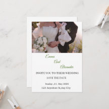 Elegante Foto-Speichern-Datum-Hochzeitseinladungsk