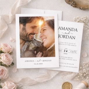 Elegante Foto- & Typografie-Hochzeitseinladung Einladung