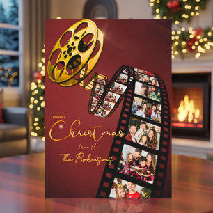Elegante Foto-Weihnachtskarte für Kinoliebhaber Feiertagskarte