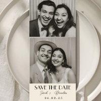 Elegante Fotobooth Typografy Qrcode Save the Date