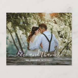 Elegante Fotobudget-Hochzeit-Dankeskarten-Schrift