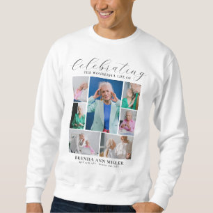 Elegante Fotocollage Gedenkfeier Beerdigung Tribut Sweatshirt