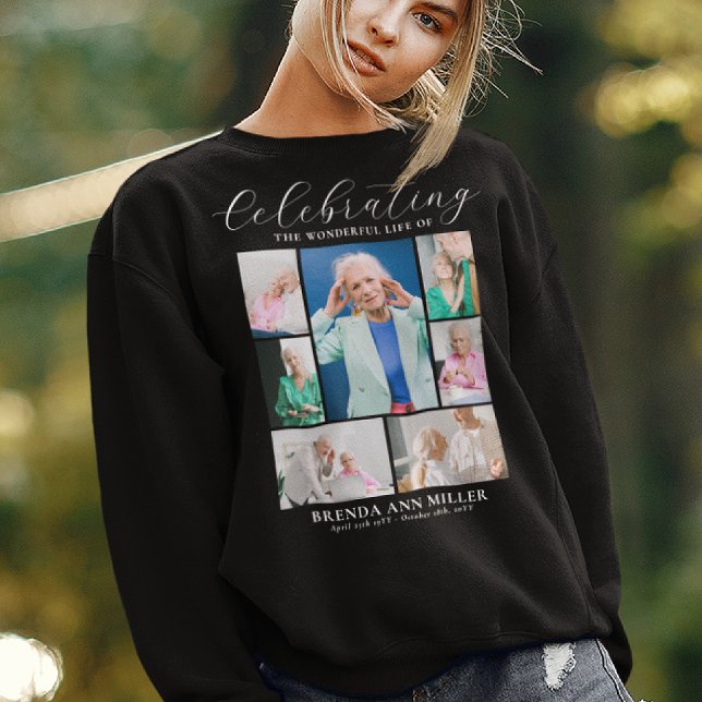 Elegante Fotocollage Gedenkfeier Beerdigung Tribut Sweatshirt (Von Creator hochgeladen)