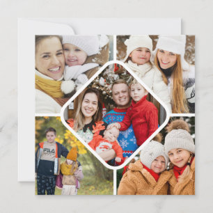Elegante Fotocollage handgeschrieben Frohe Feierta Feiertagskarte