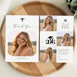 Elegante Fotocollage Krankenpflege-Abschlussfeier Dankeskarte