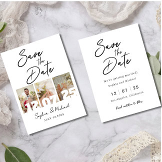 Elegante Fotocollage Save-the-Date-Karte Save The Date