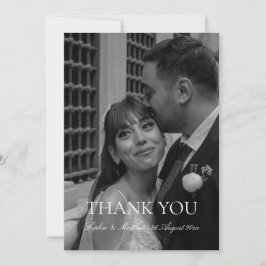 Elegante Fotodankeskarte für die Hochzeit mit Noti Dankeskarte