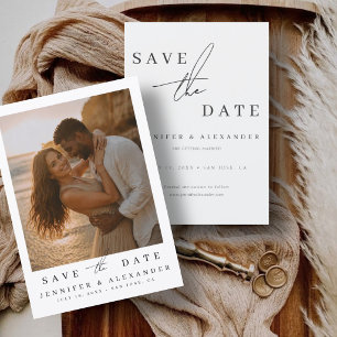Elegante Fotohochzeit Save-the-Date-Einladung in S Save The Date
