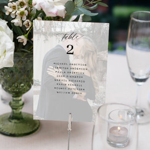 Elegante Fotohochzeit Tisch Sitzordnung Karte