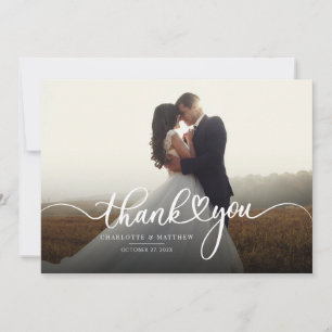 Elegante Fotokalligrafieschrift Hochzeit Danke