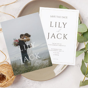 Elegante Fotokarte mit moderner Typografie Einladung