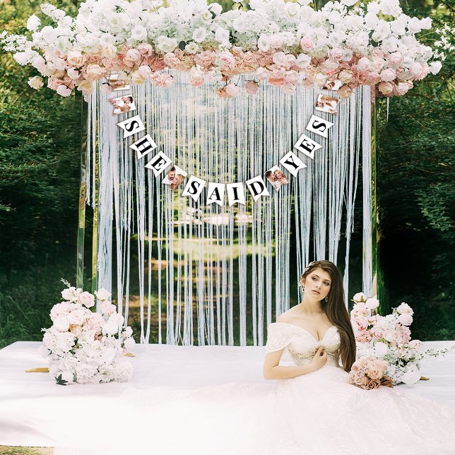 Elegante Fotos sagte sie Yes Brautparty Wimpelkette (Von Creator hochgeladen)