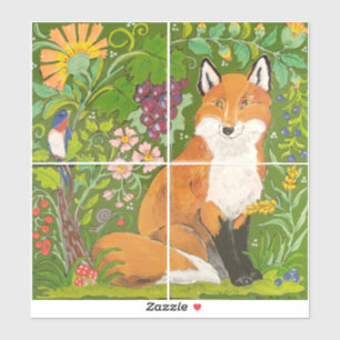 Elegante Fox Tile Mural Dekoration für 4" Tiles Aufkleber