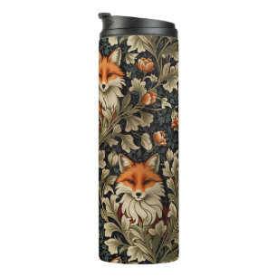 Elegante Foxes William Morris Inspiriert Muster Thermosbecher