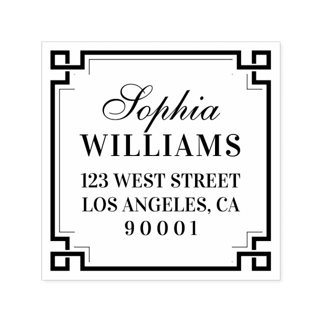 Elegante Frame Address Label Self Inking Briefmark Permastempel (Design)