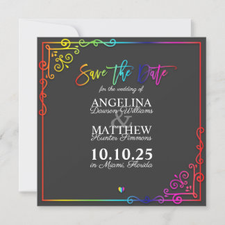 Elegante Frame-farbige Save the Date-Karte Date