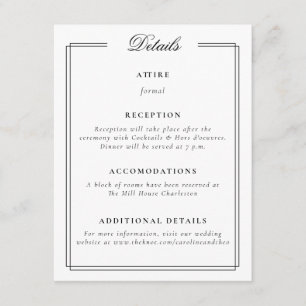 Elegante Frame Monogram Wedding Begleitkarte