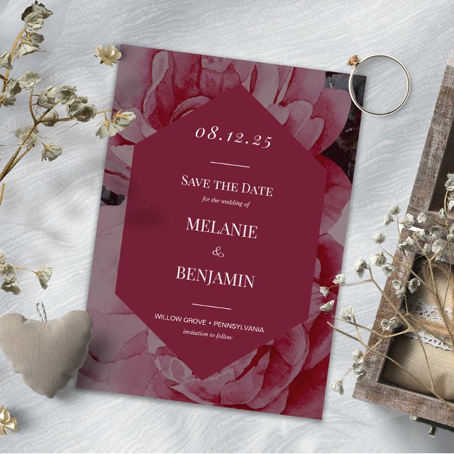 Elegante Frame Romantische Blume Save the Date Einladung (Elegant Frame Romantic Flower Save the Date Invitation)