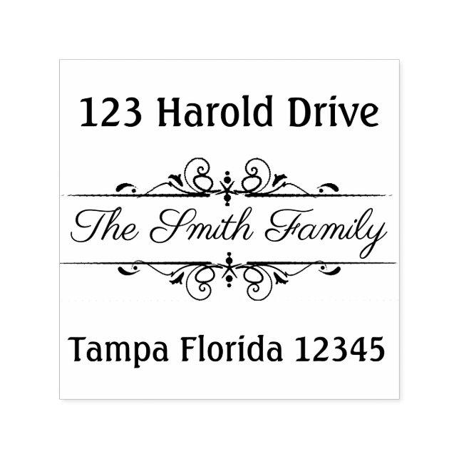 Elegante Frame-Rücksendeadresse Permastempel (Design)