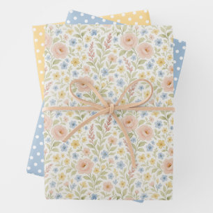 Elegante französische Blumengestaltung in klassisc Geschenkpapier Set