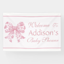 Elegante französische Coquette Pink Babydusche Banner